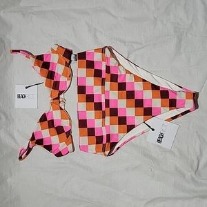 BEACH RIOT Camilla Top and Highway Bottom in Sangria Checkers